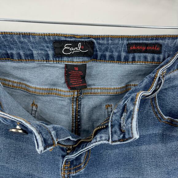 Earl Jean Women's Plus Size 16 Blue Skinny Ankle Jeans - Picture 3 of 5